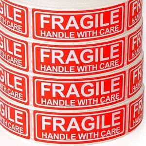 150 FRAGILE handle with care 1x3 stickers